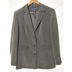 Preston & York Silk 3 Button Gray Blazer 10